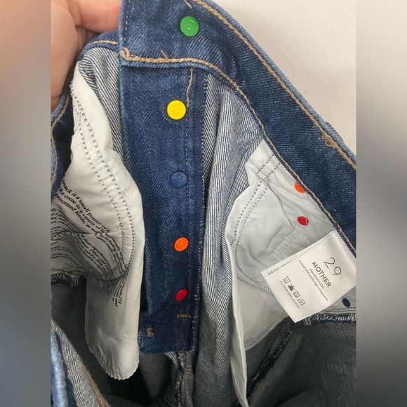 MOTHER Snacks! Pleated Fun Dip Puddle Jeans Cold Brew Dark Wash Blue Size 29 - Picture 3 of 11